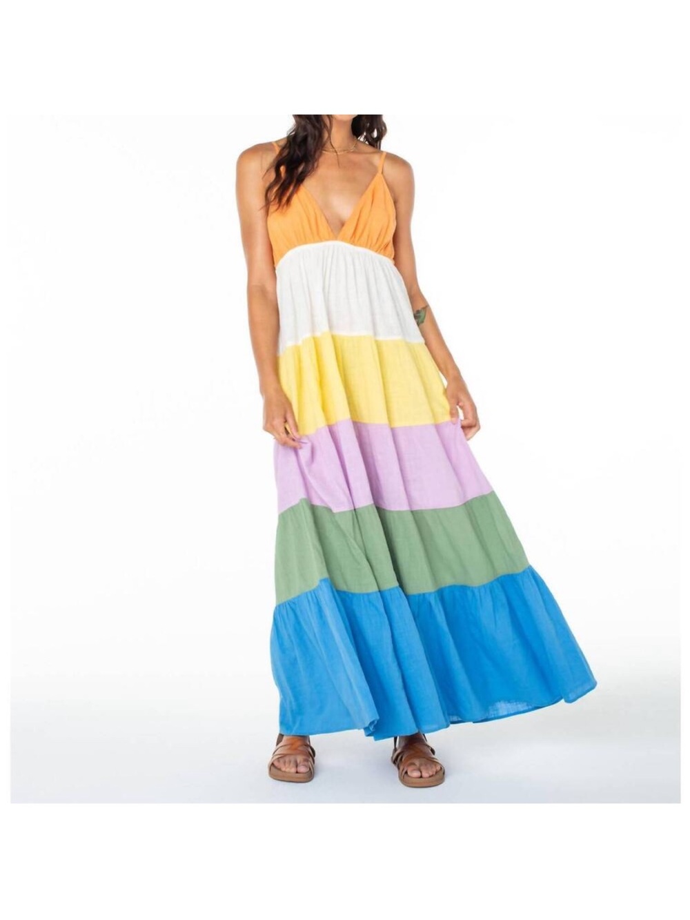 ROXY - honolulu glow maxi dress in multi color solid